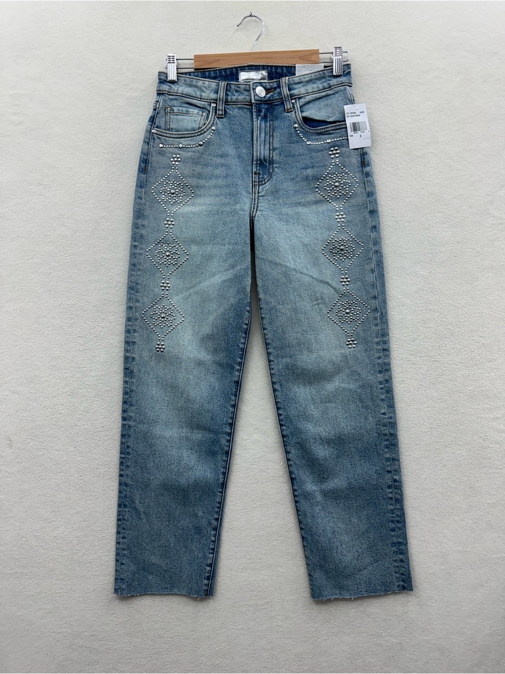 Kut from the Kloth Women’s 0 Jeans Fay Studded Ankle Straight Leg Boho NWT